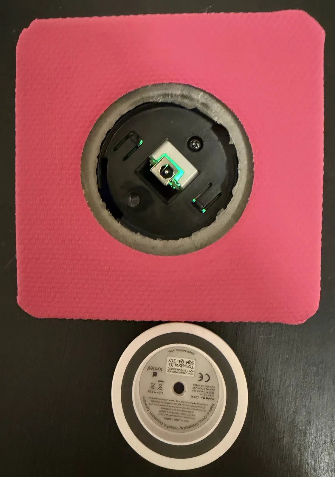 Toniebox with the bottom cover removed