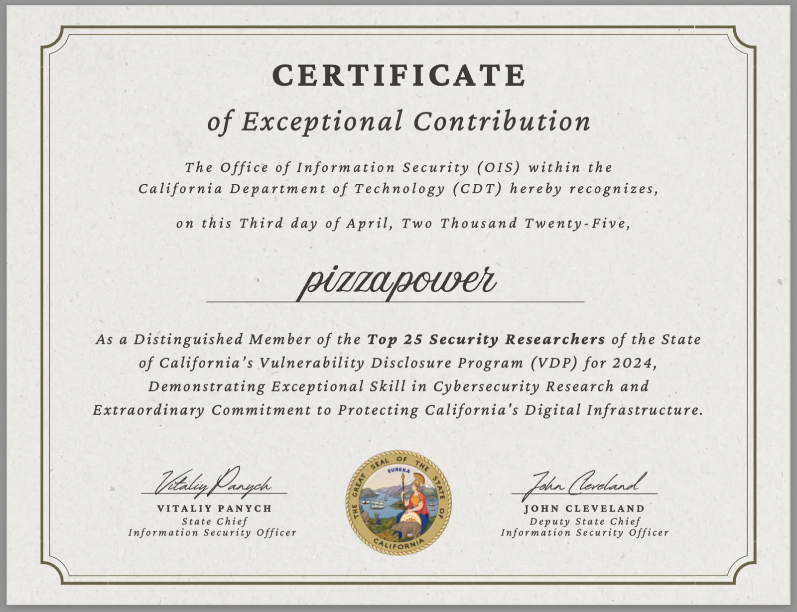 Certificate